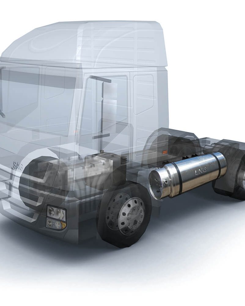 LKW Mit Eingebauten LNG Tank Aspect Ratio 8 10